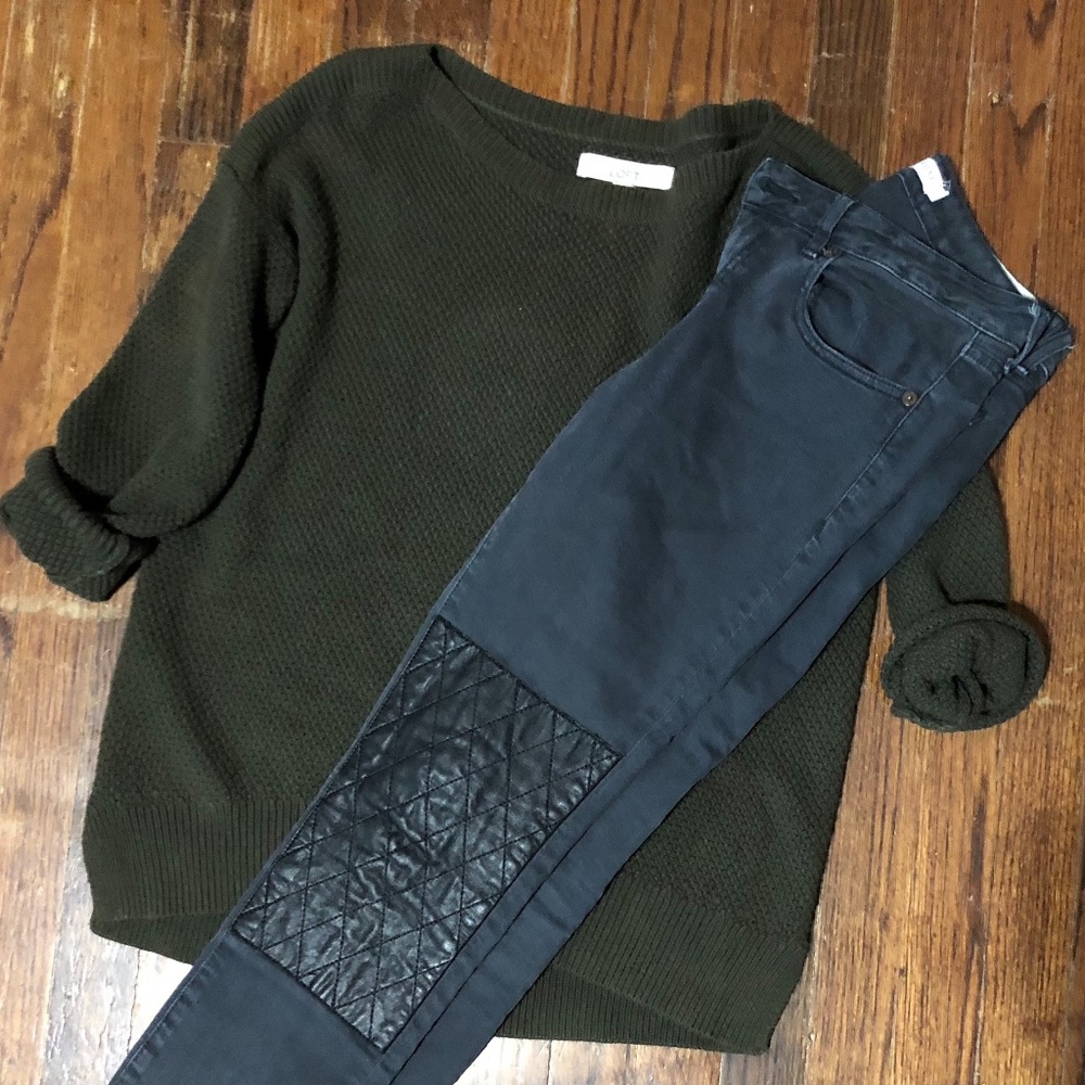 Army Green Sweater from Loft